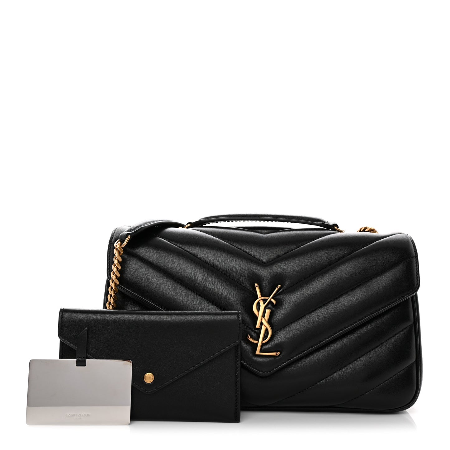 Lambskin Chevron Quilted Medium LouLou Black