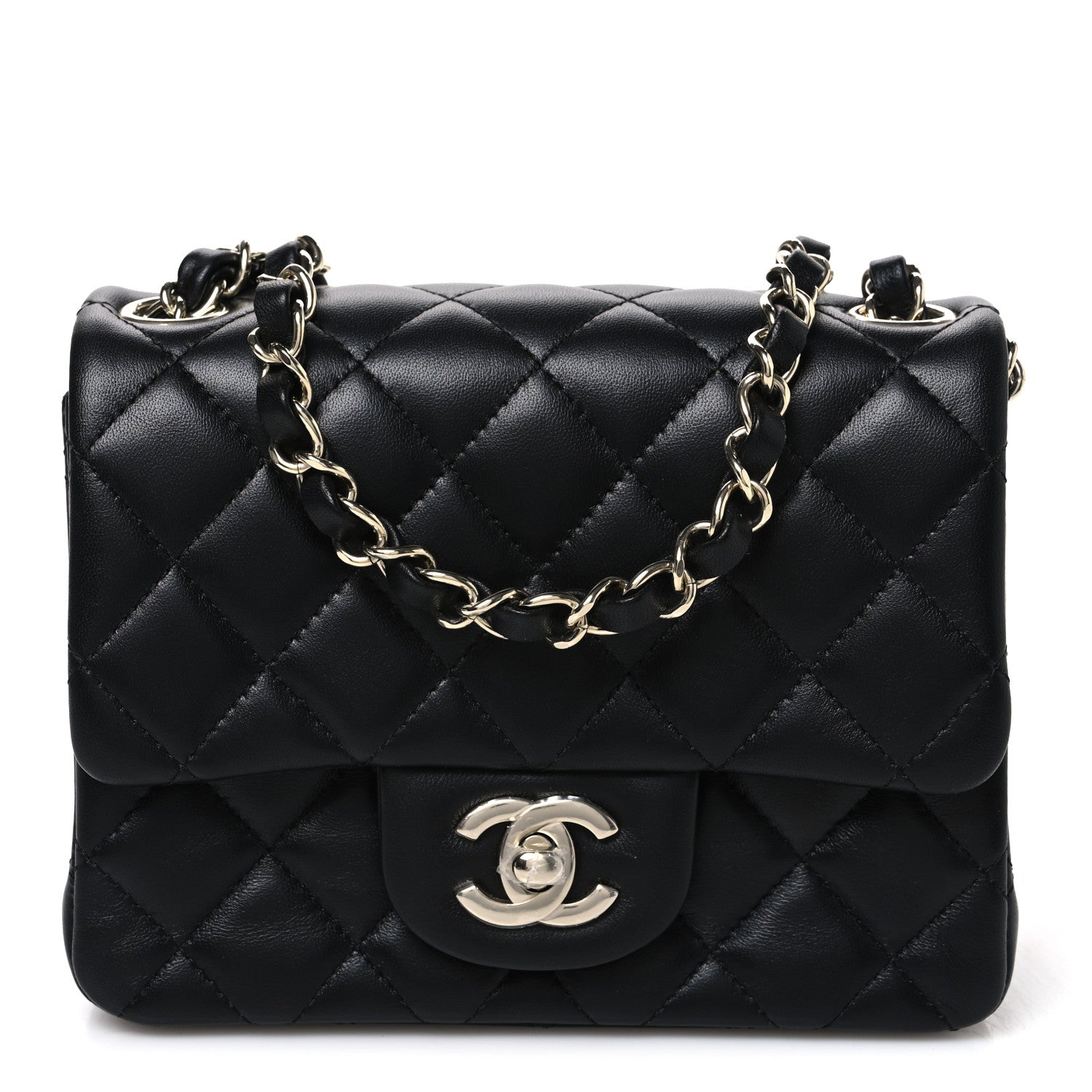Chanel Lambskin Quilted Mini Square Flap Black 1 of 10