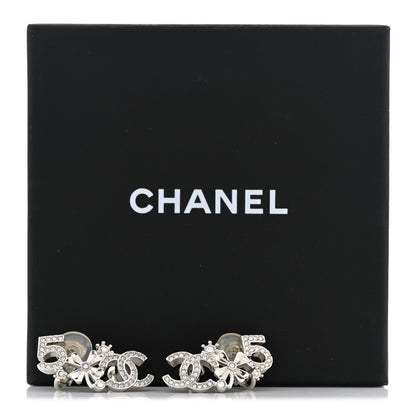 Chanel Crystal Star 5 CC Earrings Silver 6 of 6