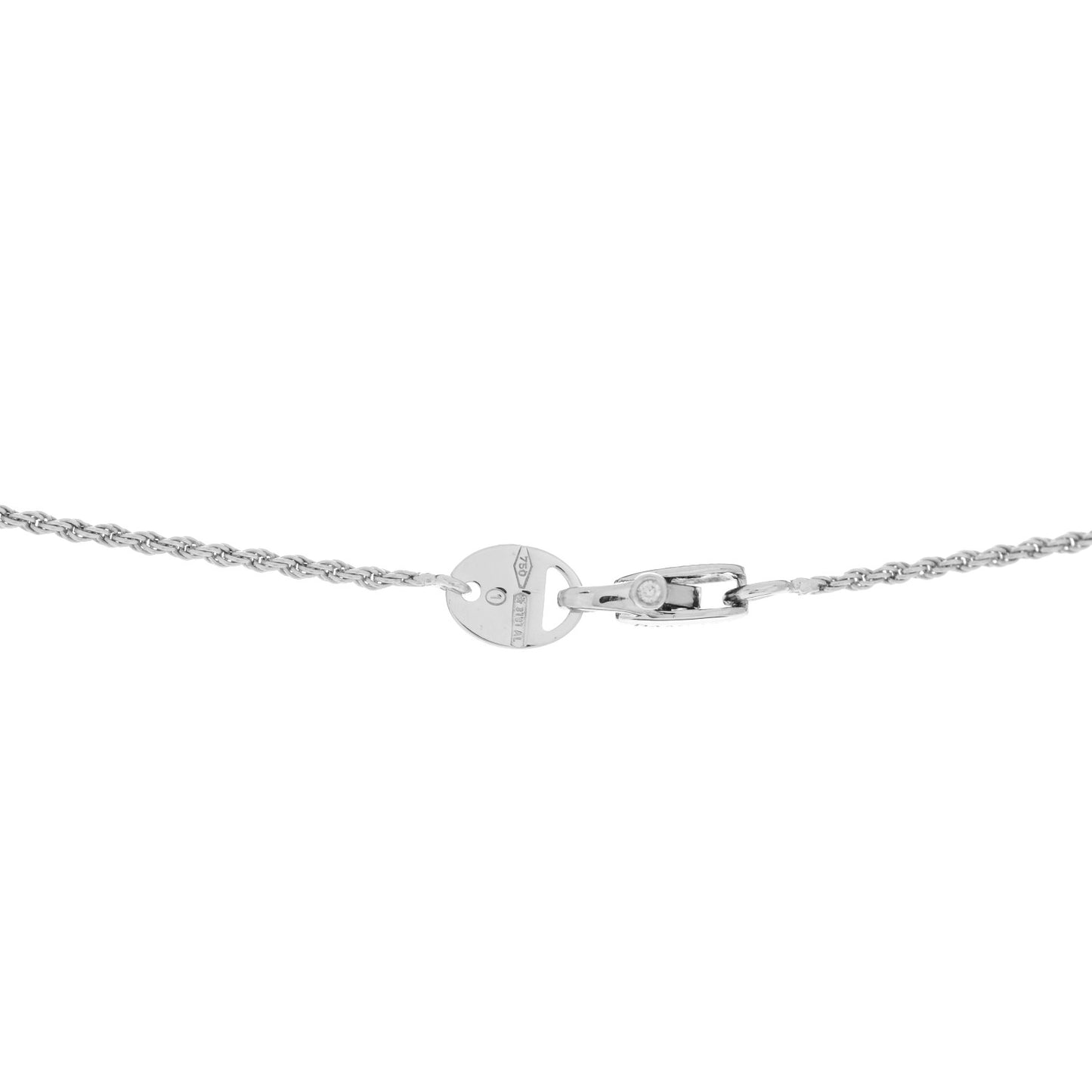 18K White Gold Diamond Belle Epoque Cross Pendant Necklace