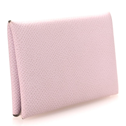Hermes Epsom Calvi Card Case Mauve Pale 3 of 8