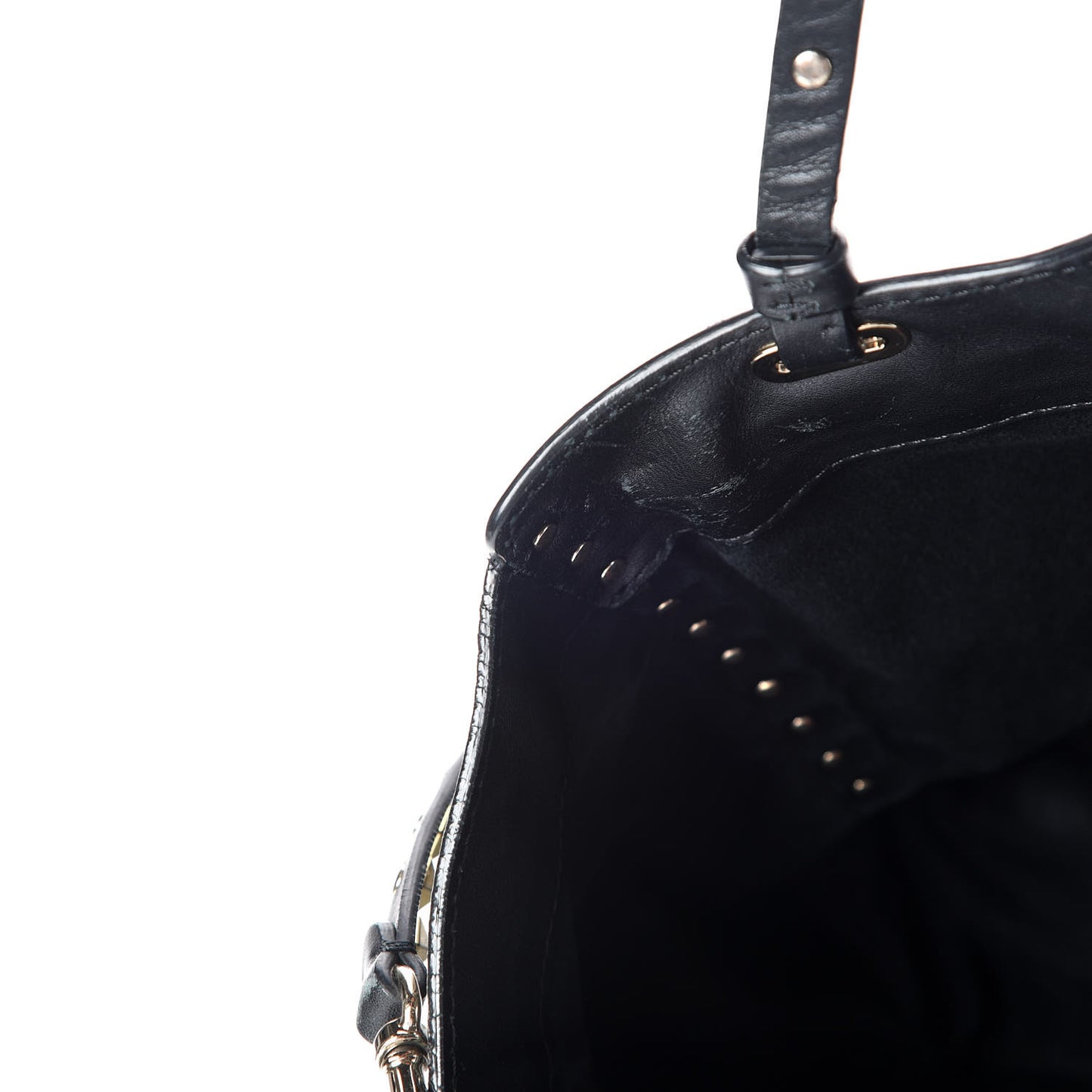 Vitello Medium Rockstud Tote Black