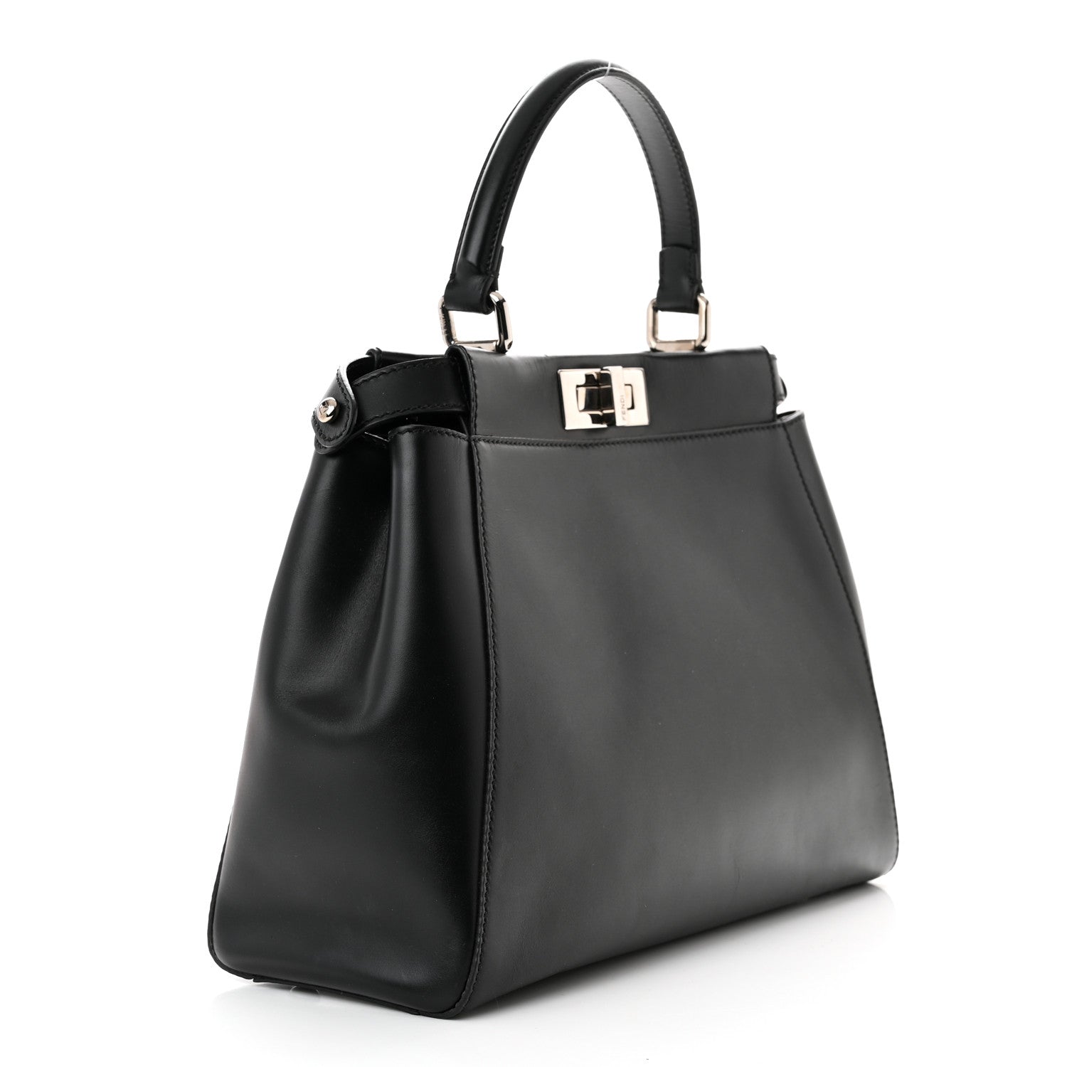 Fendi Vitello Seta Snakeskin Crocodile Monster Eyes Medium Peekaboo Iconic Satchel Black Girasole 3 of 12