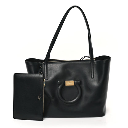 Salvatore Ferragamo Calfskin Medium Gancini Tote Black 3 of 10