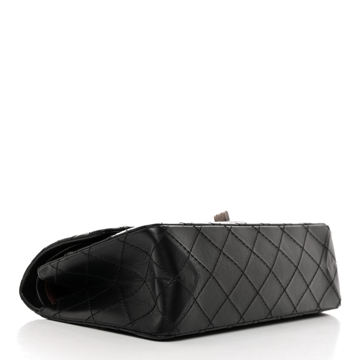 Aged Calfskin Quilted 2.55 Reissue 225 Flap Black