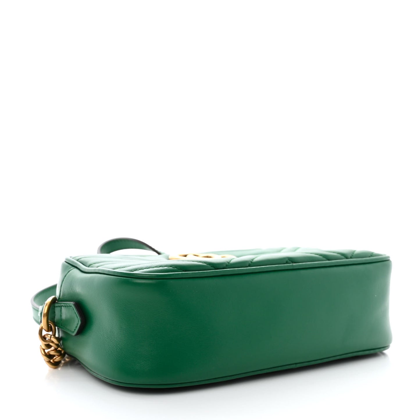 Calfskin Matelasse Small GG Marmont Chain Shoulder Bag Emerald Green