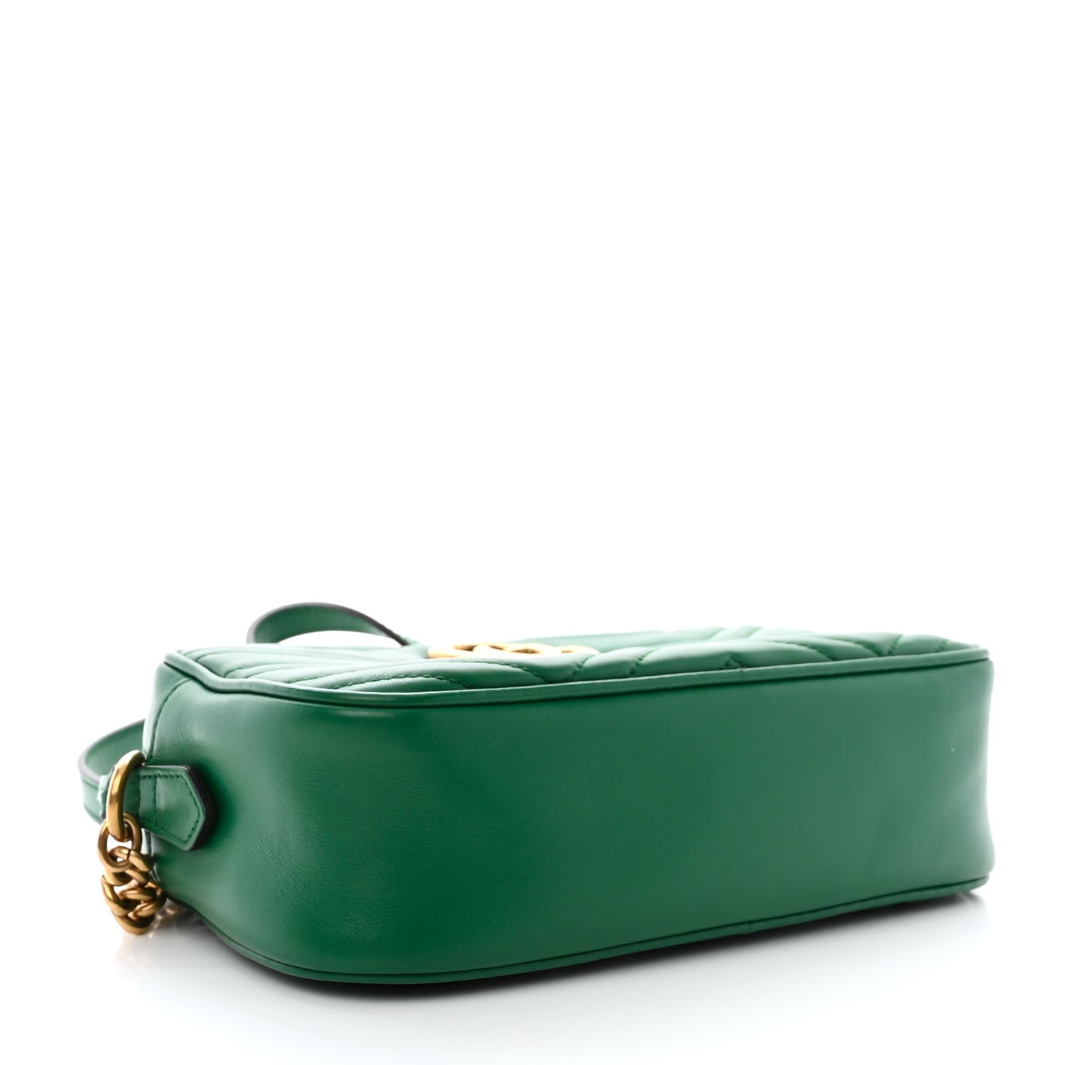 Gucci Calfskin Matelasse Small GG Marmont Chain Shoulder Bag Emerald Green 4 of 11
