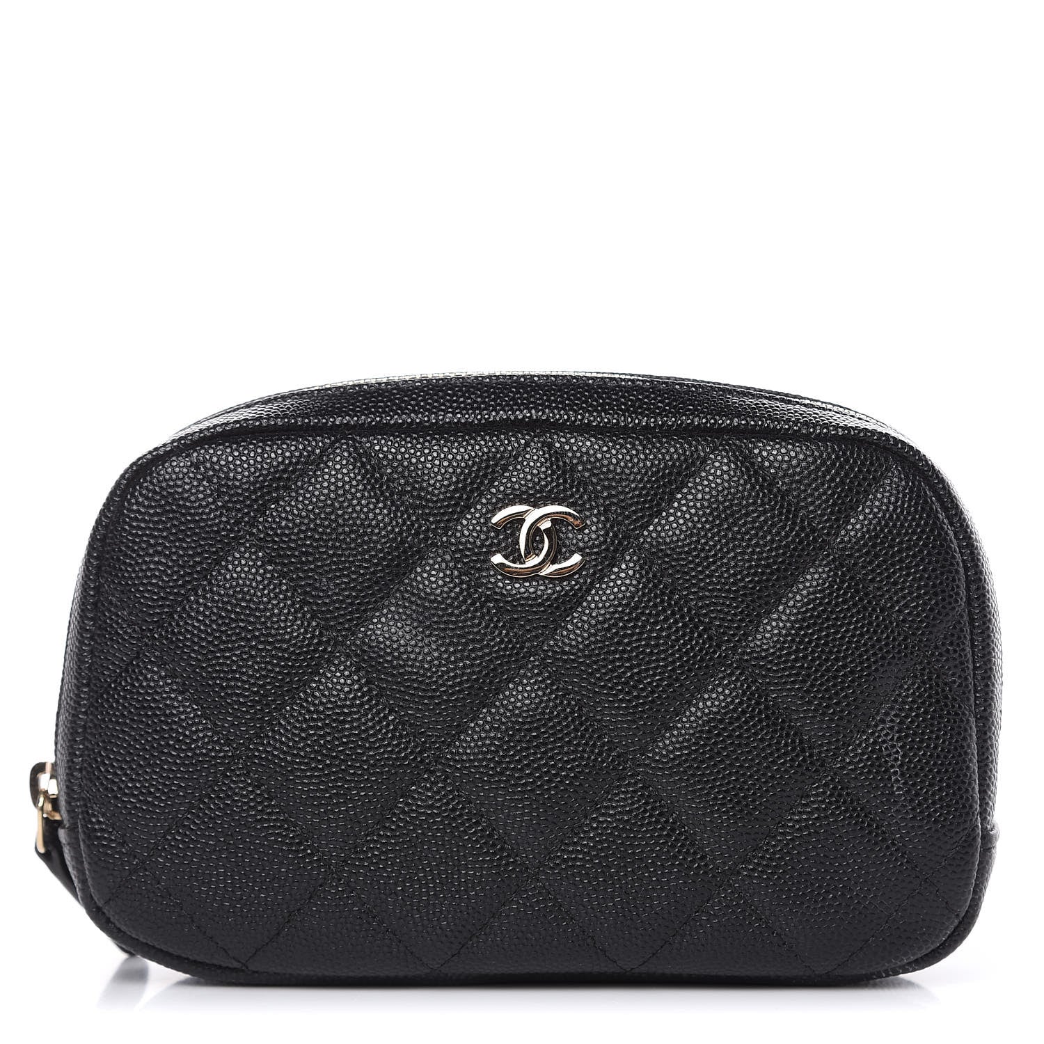 Chanel Caviar Quilted Small Curvy Pouch Cosmetic Case Black 1 of 10