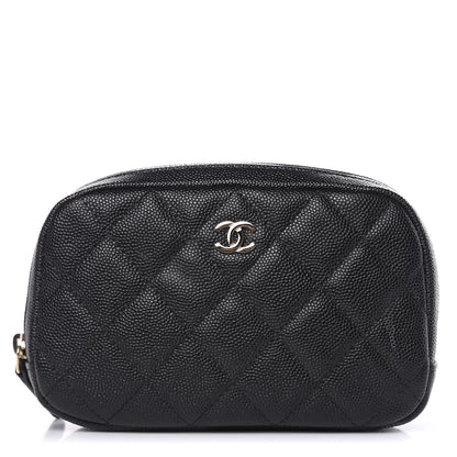 Chanel Caviar Quilted Small Curvy Pouch Cosmetic Case Black 1 of 10