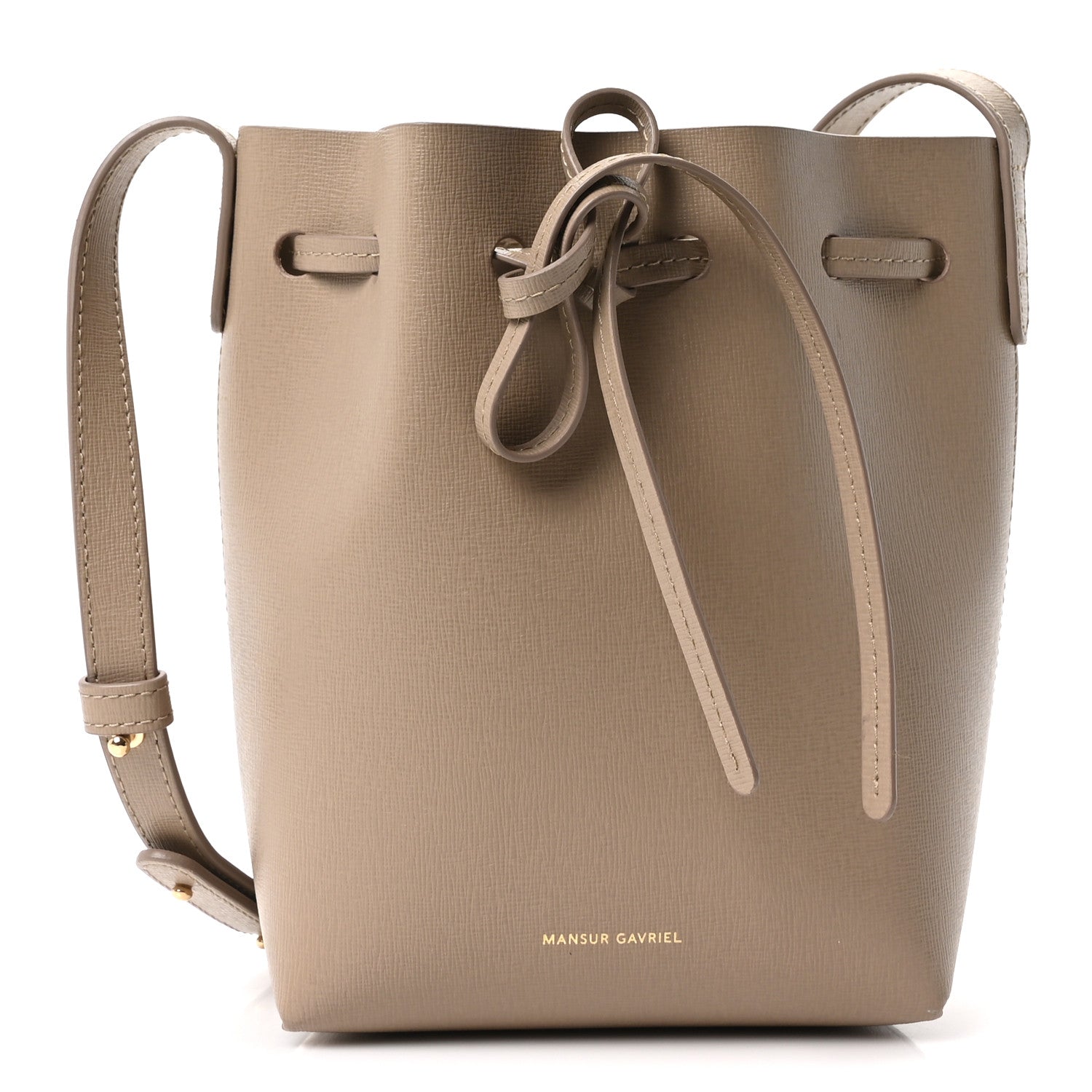Mansur Gavriel Saffiano Mini Mini Bucket Bag Beige 1 of 10