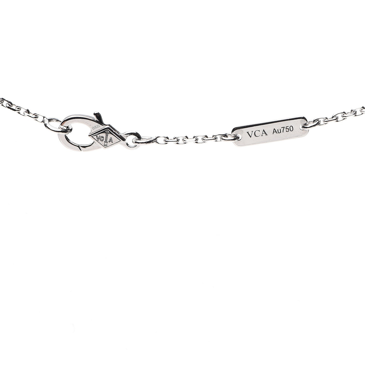 Van Cleef & Arpels 18K White Gold Diamond Mini Lotus Pendant Necklace 5 of 5