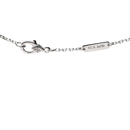 Van Cleef & Arpels 18K White Gold Diamond Mini Lotus Pendant Necklace 5 of 5