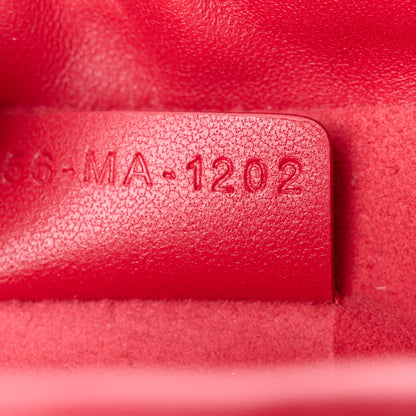 Christian Dior Lambskin Cannage Milly Mini Drawstring Bag Red 7 of 10
