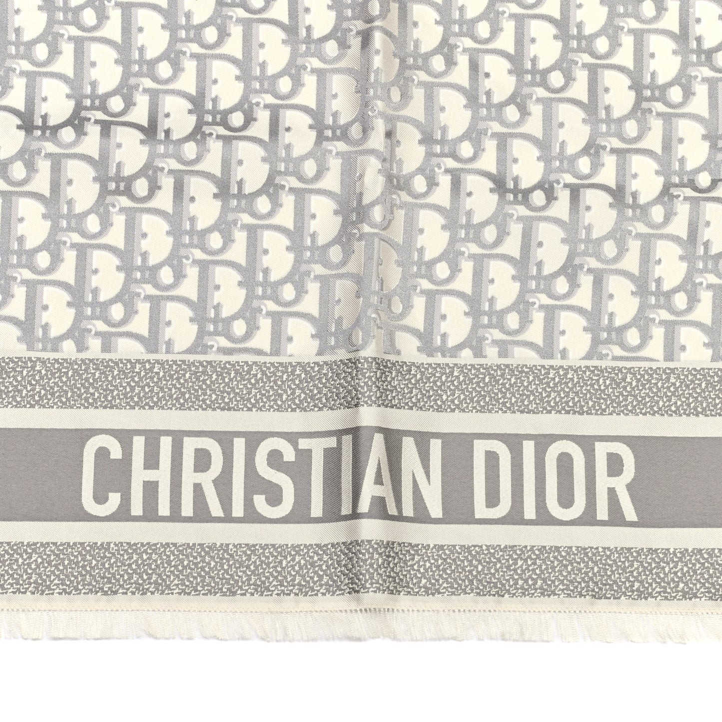 Silk Oblique Scarf Grey