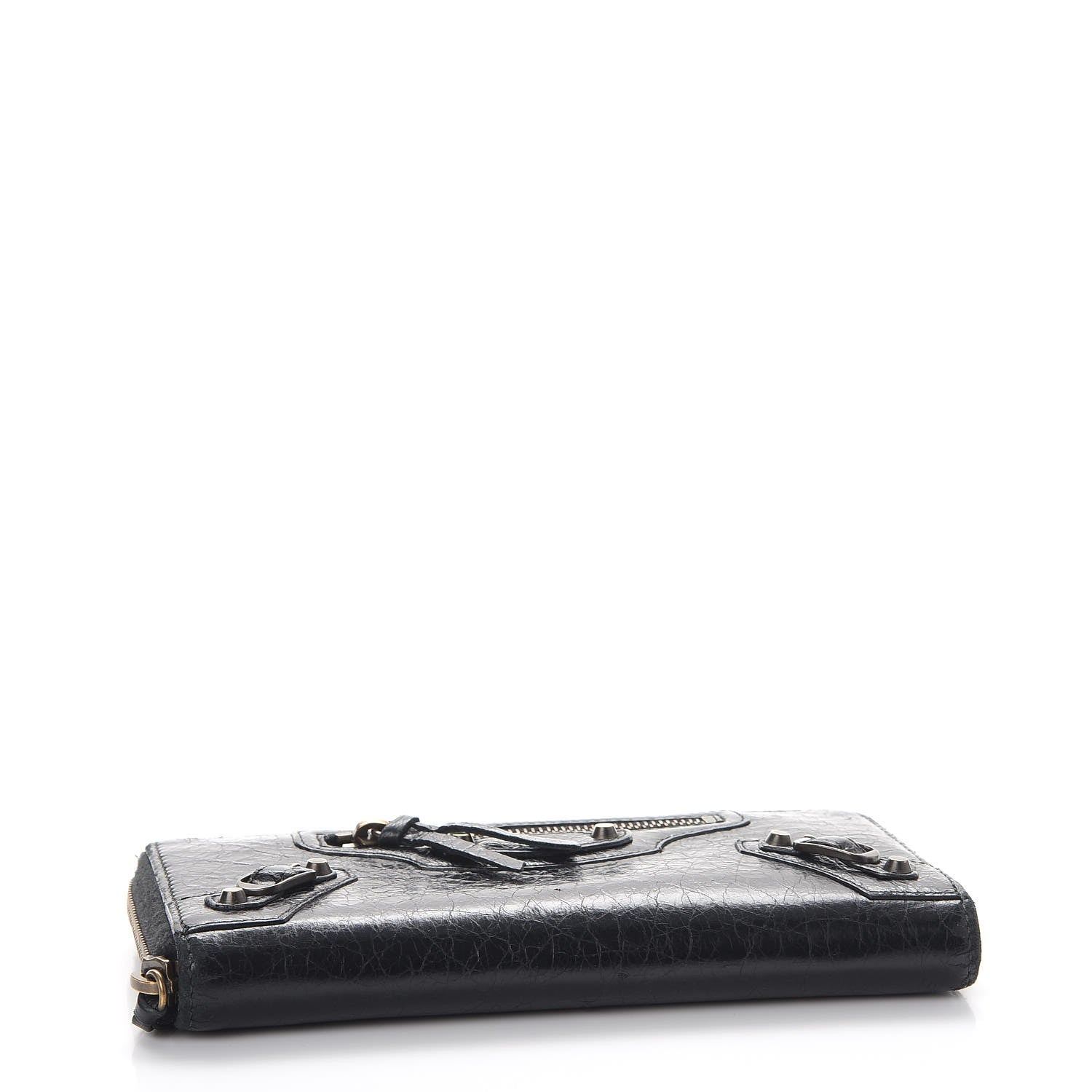 Balenciaga Agneau Classic Hardware Continental Zip Around Wallet Black 4 of 9