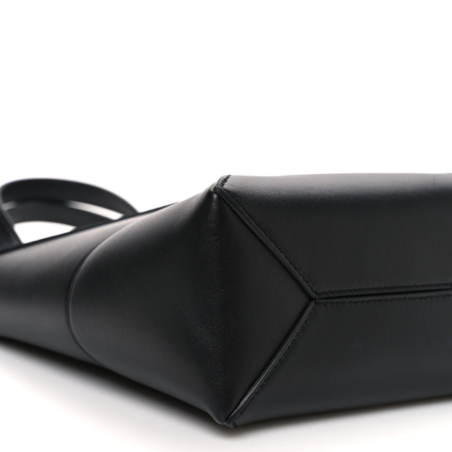 Shiny Calfskin Mini Puzzle Fold Tote Black