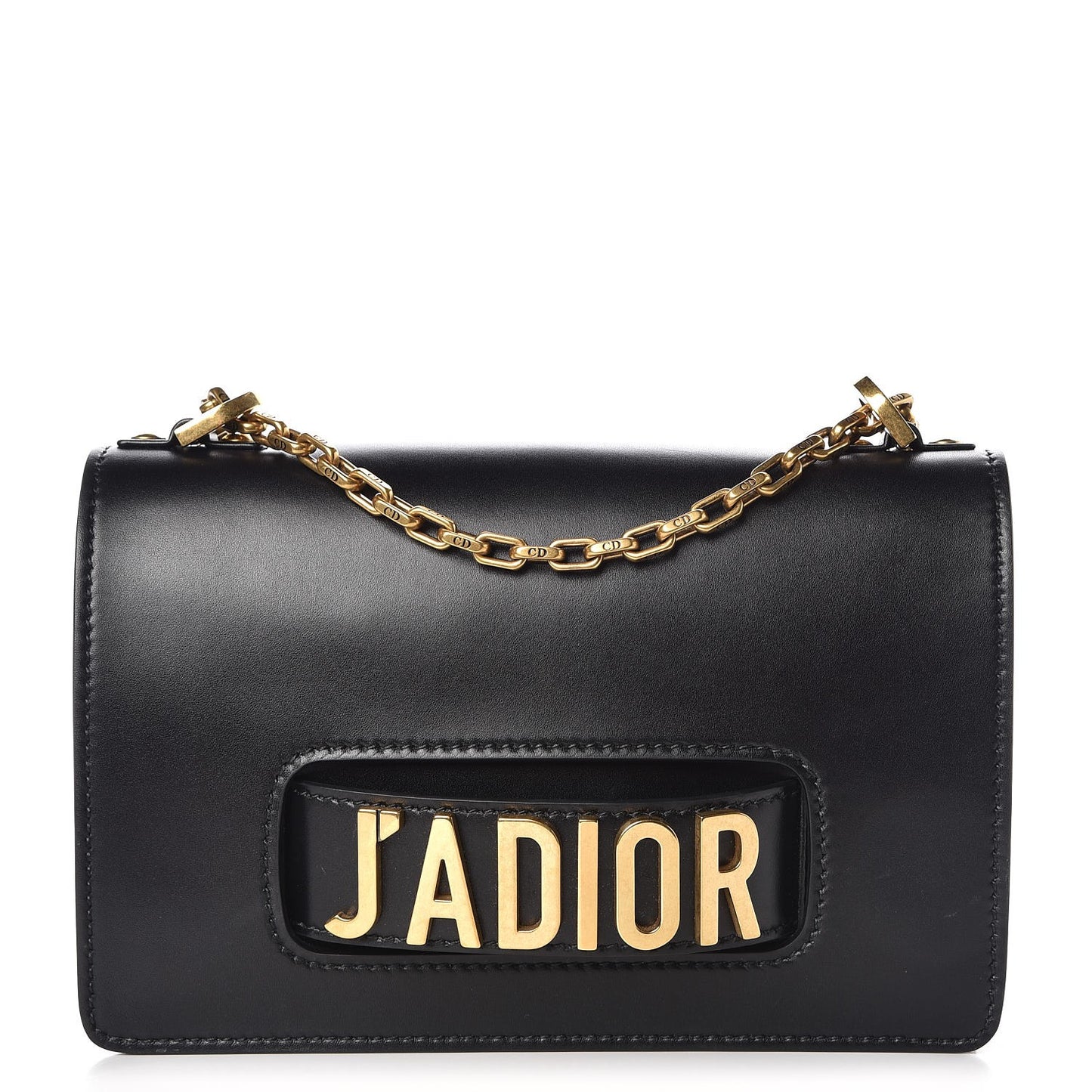 Calfskin J'Adior Chain Flap Bag Black
