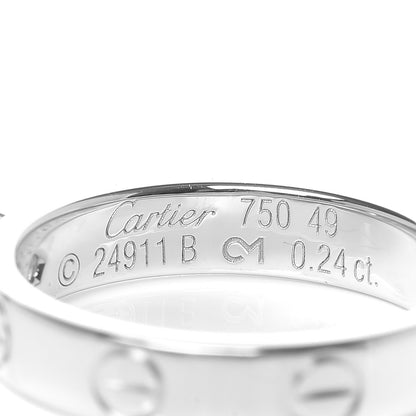 Cartier 18K White Gold Diamond .24ct LOVE Solitaire Engagement Ring 49 5 5 of 7