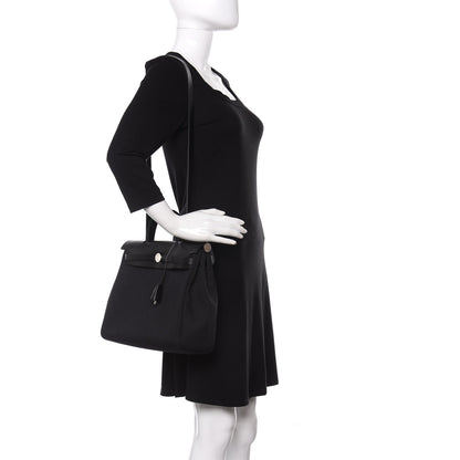 Hermes Military Toile Vache Hunter Herbag Zip PM 31 Black 2 of 10