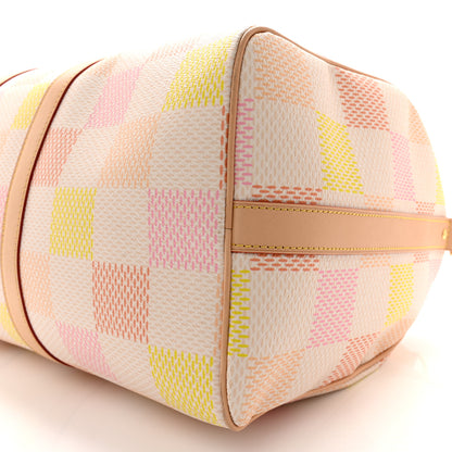 Louis Vuitton LOUIS VUITTON Calfskin Damier Keepall Bandouliere 45 Peach 8 of 14