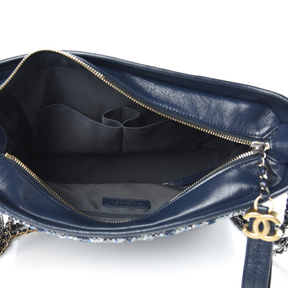 Chanel Tweed Calfskin Quilted Medium Gabrielle Hobo Navy 5 of 9