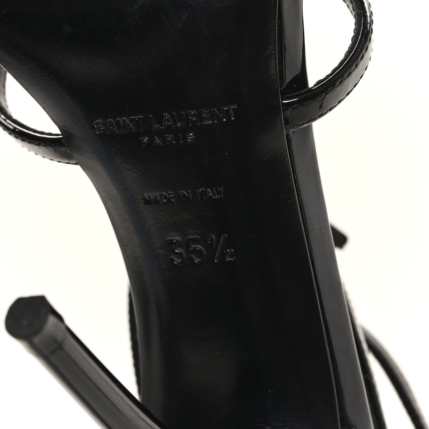 Patent Cassandra 100 Ankle Strap Sandals 35.5 Black