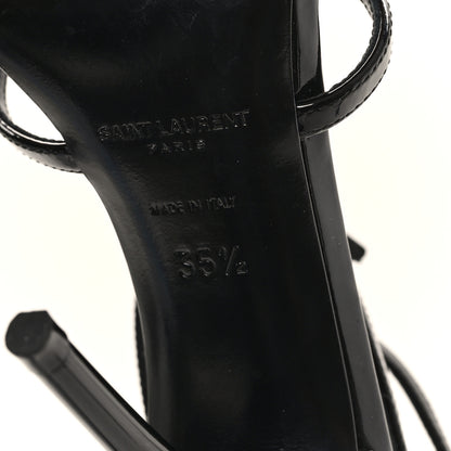 Saint Laurent Patent Cassandra 100 Ankle Strap Sandals 35.5 Black 7 of 9