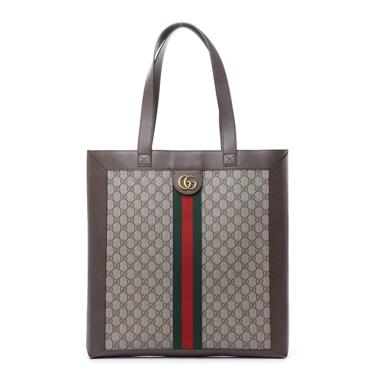 Gucci GG Supreme Monogram Web Large Ophidia Vertical Shopping Tote Brown 3 of 11