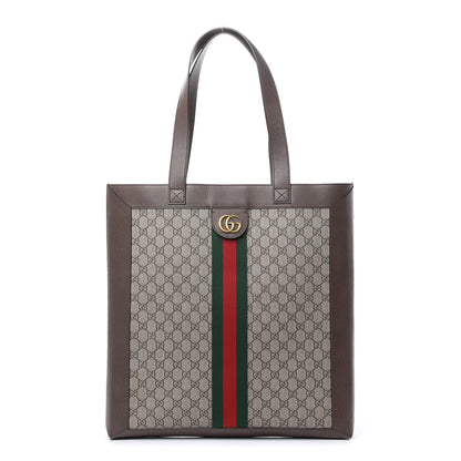 Gucci GG Supreme Monogram Web Large Ophidia Vertical Shopping Tote Brown 3 of 11