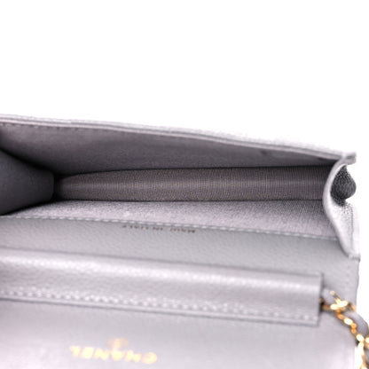 Chanel Caviar Quilted Miss Coco Clutch With Chain Grey 4 of 9