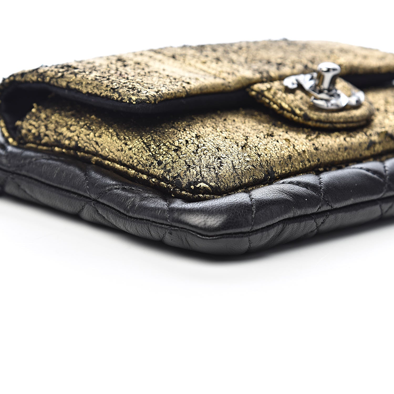 Chanel Lambskin Mineral Nights Wristlet Gold Black 8 of 11