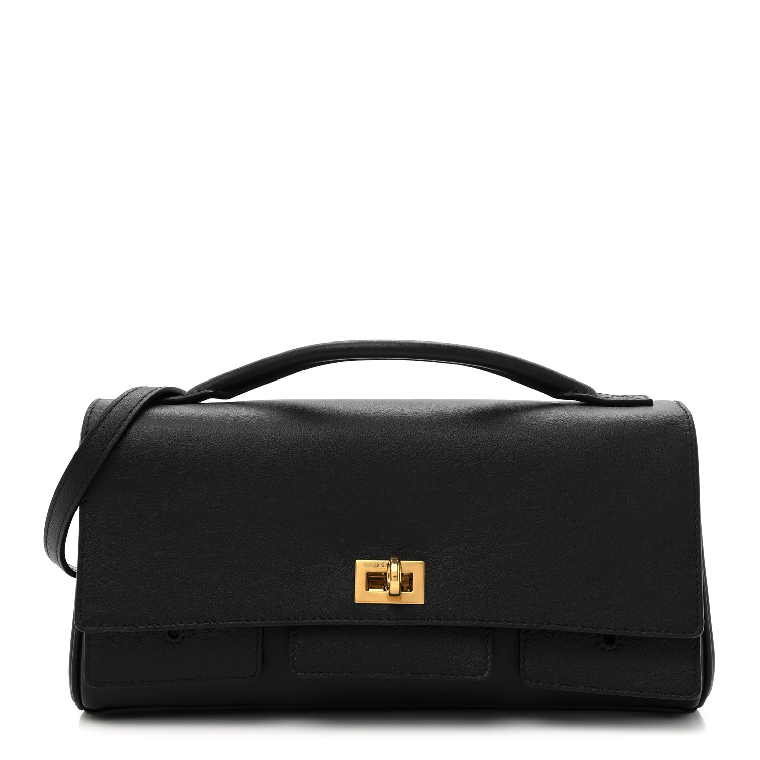 Balenciaga Smooth Calfskin Small Bel Air Clutch On Strap Black 1 of 10