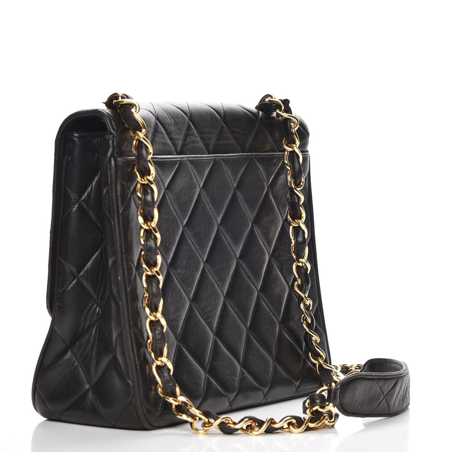 Lambskin Quilted Medium Single Flap Black