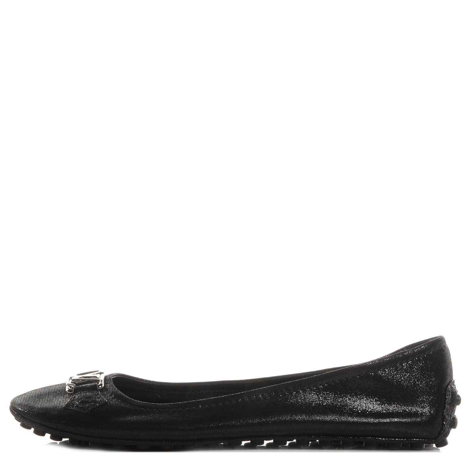 Louis Vuitton Iridescent Suede Oxford Ballerina Flats Black 42 1 of 8