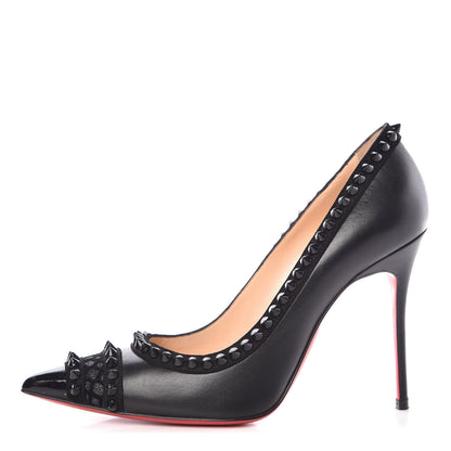 Christian Louboutin Nappa Malabar Hill Spikes 100 Pumps 37 Black 1 of 12