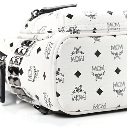 MCM Visetos Side Stud X-Mini Stark Bebe Boo Backpack White 7 of 10
