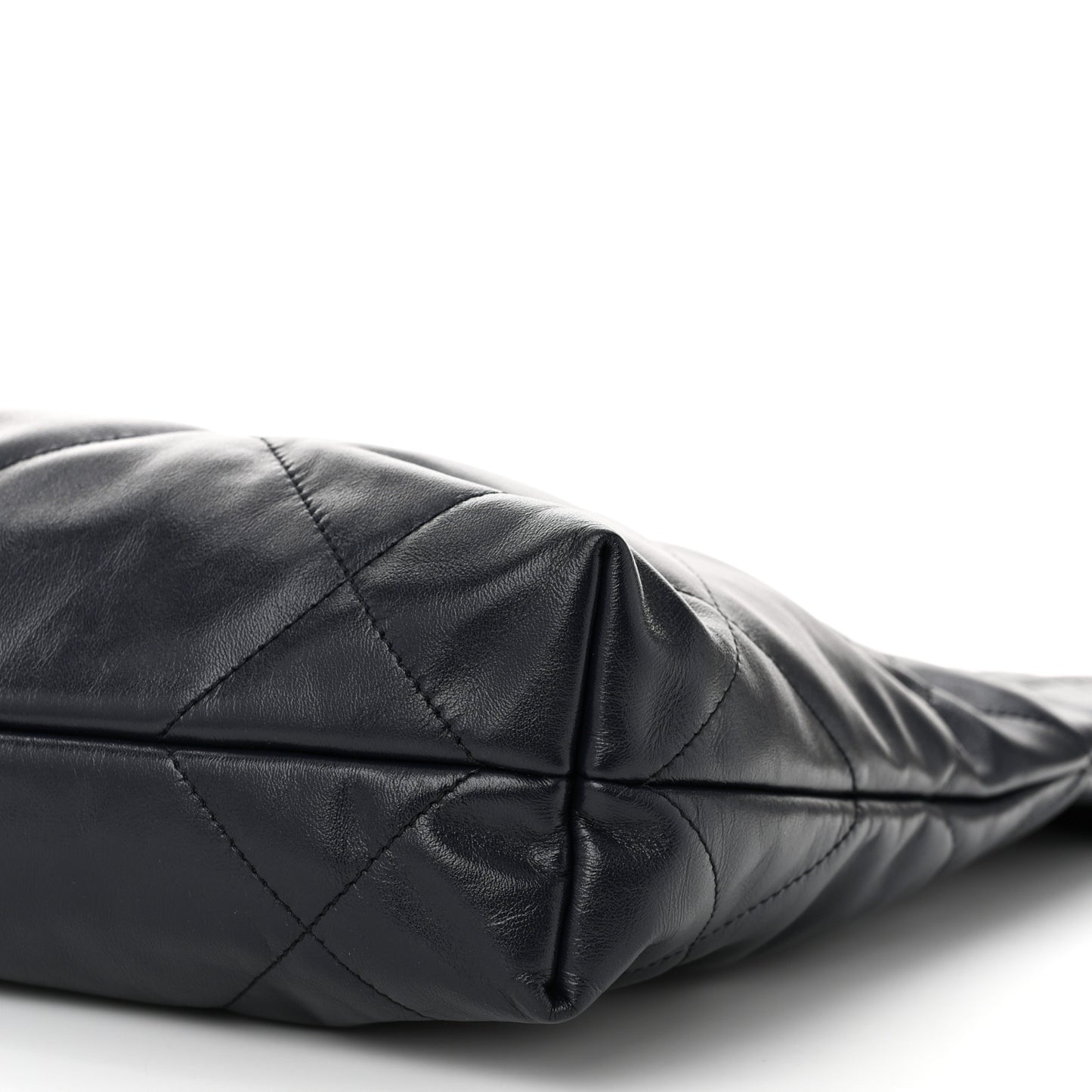 Shiny Calfskin Quilted Chanel 22 Navy