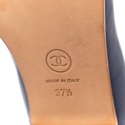 Chanel Lambskin CC Loafers 37.5 Navy 6 of 8