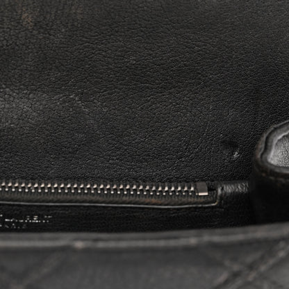 Saint Laurent Calfskin Matelasse Diamond Quilted Monogram Medium College Bag Black 12 of 12