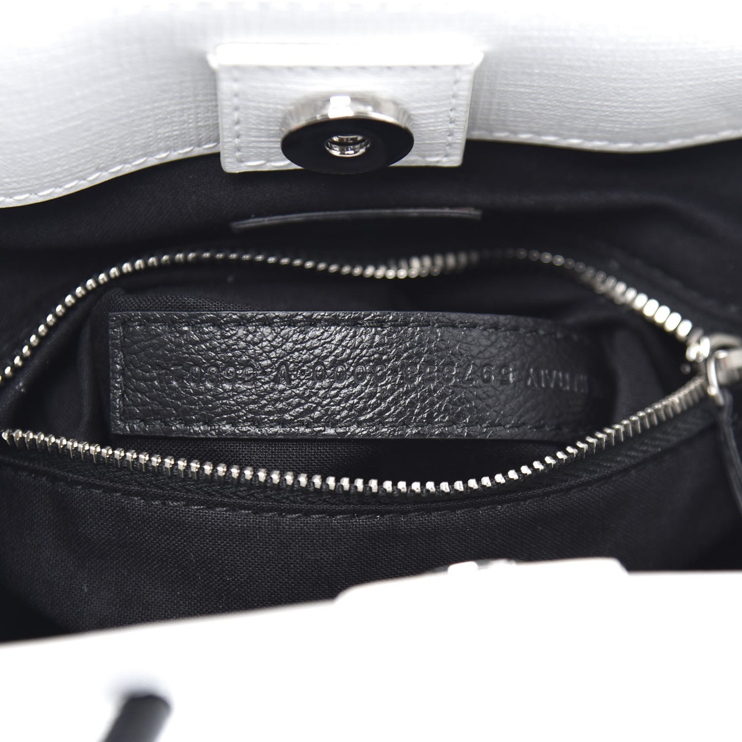 Squared Calfskin Logo North South Shopper Tote XXS White