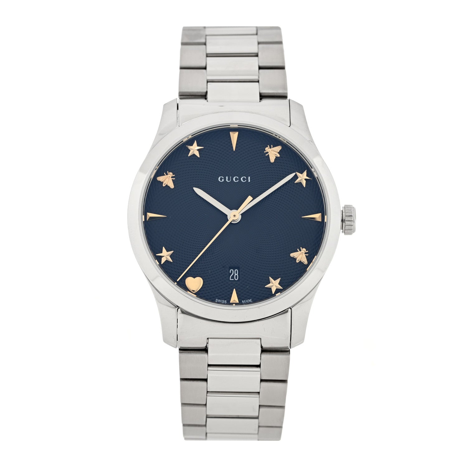 Gucci Stainless Steel 38mm G-Timeless Charm Quartz Watch Black 1 of 4