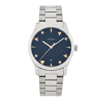 Gucci Stainless Steel 38mm G-Timeless Charm Quartz Watch Black 1 of 4