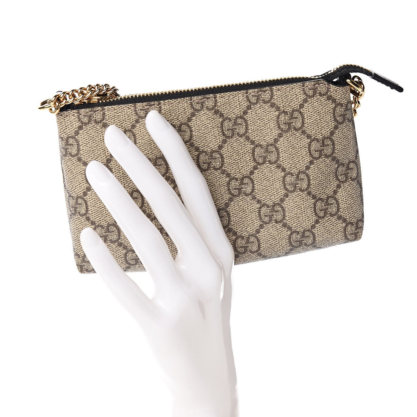 GG Supreme Monogram Mini Chain Bag Beige Black