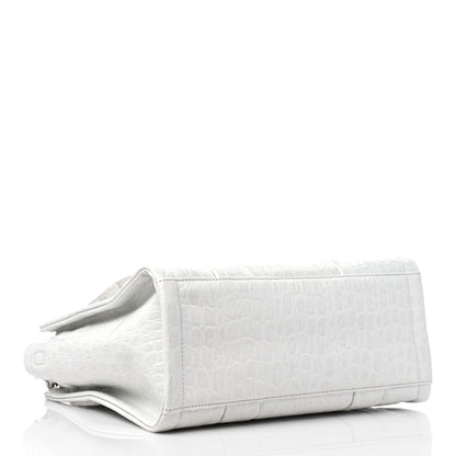 Marc Jacobs Croc Embossed Medium The Tote Bag White 3 of 7
