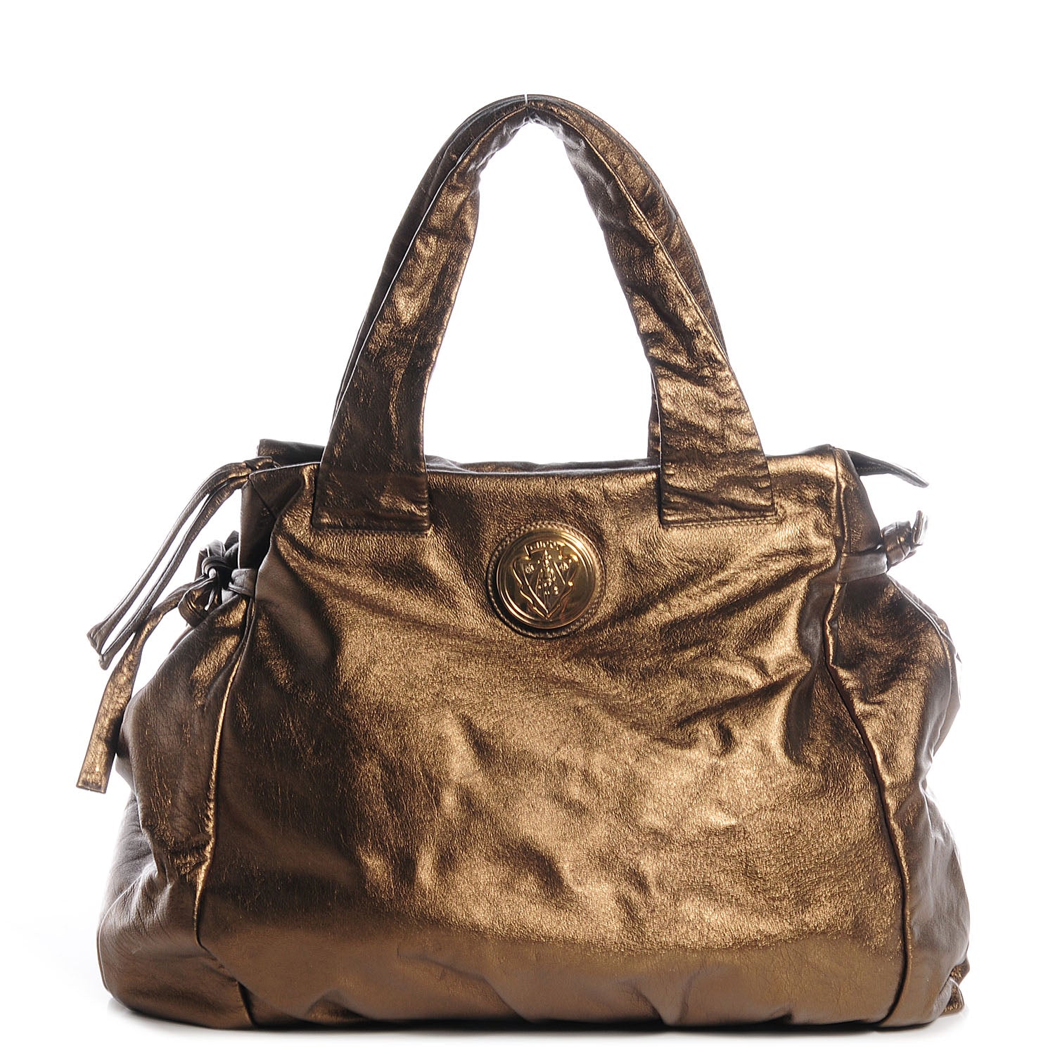 Gucci Metallic Leather Large Hysteria Tote Bronze 8 of 14