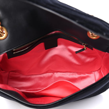 Gucci Velvet Matelasse Medium GG Marmont Shoulder Bag Black 4 of 4