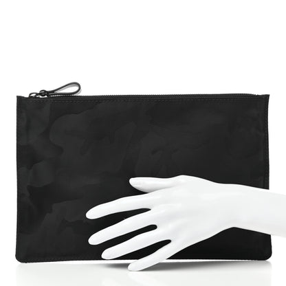 Valentino Garavani Nylon Camouflage Large Zip Pouch Black 2 of 7