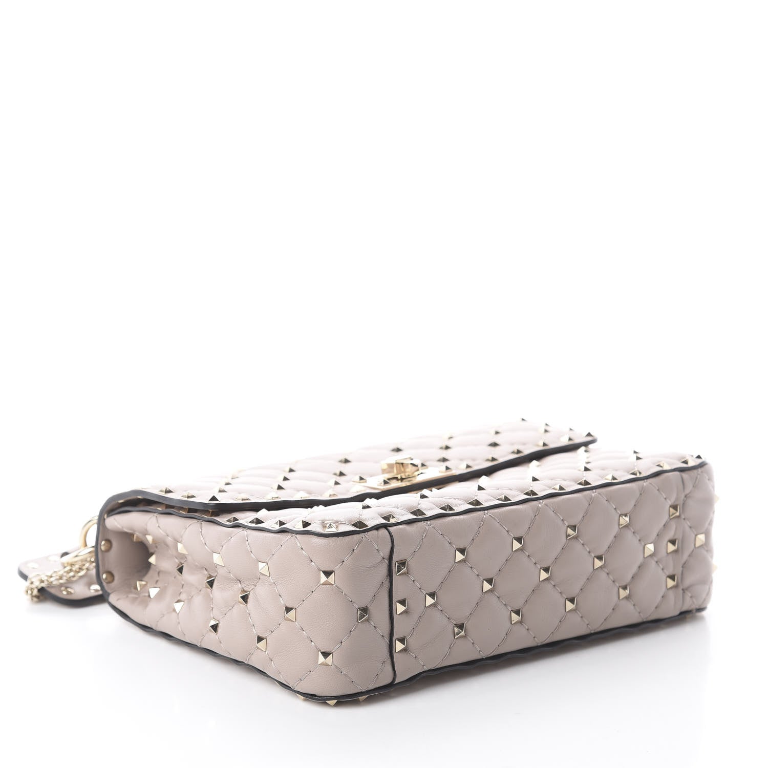 Valentino Garavani Lambskin Medium Rockstud Spike Shoulder Bag Poudre 3 of 7