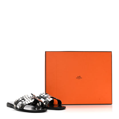 Hermes Box Clou De Selle Oran Sandals 36.5 Black 10 of 10