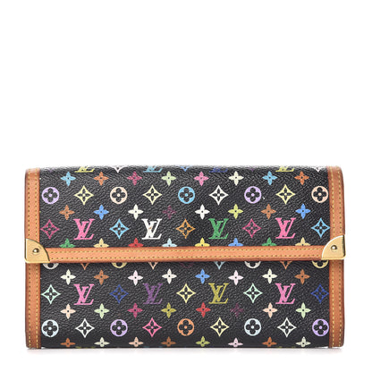Louis Vuitton Monogram Multicolor Porte Tresor International Wallet Black 1 of 18